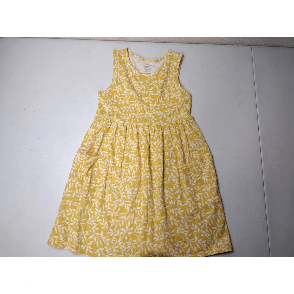 Wonder Nation Girls 2 Pack Sleeveless Knit Dresses Pink Yellow Leaf Size S 6-6X